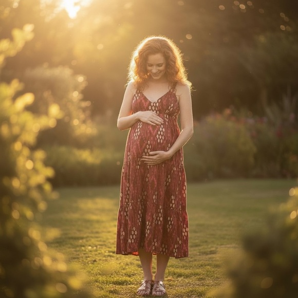 Hatch Maternity Dress 2 Clay Ikat Katherine Maxi Sleeveless Lightweight NWT - Picture 1 of 9